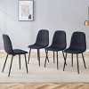 Dining Chair Set Of 4,Linen-Cotton Dining Chair With Metal Legs,Luxury Simple Armless Chairs,Dining Chair For Living Room-Cuddlewood - 2 of 4