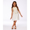 Deux par Deux Girl Bi-Material Belted Dress Beiges - 2 of 4