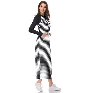 Women's Casual Long Sleeve Maxi Hoodie Dress Slim Pullover Dresses with Pocket - 1 of 4