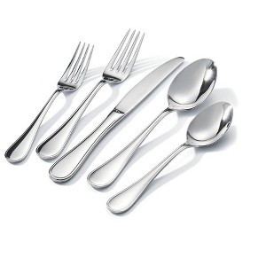 Aoibox 40-Piece Teardrop Silverware Set for 8, 18/10 Stainless Steel Flatware, Modern Cutlery Set for Hotel, Wedding, Mirror Polished &Dishwasher Safe - 1 of 4
