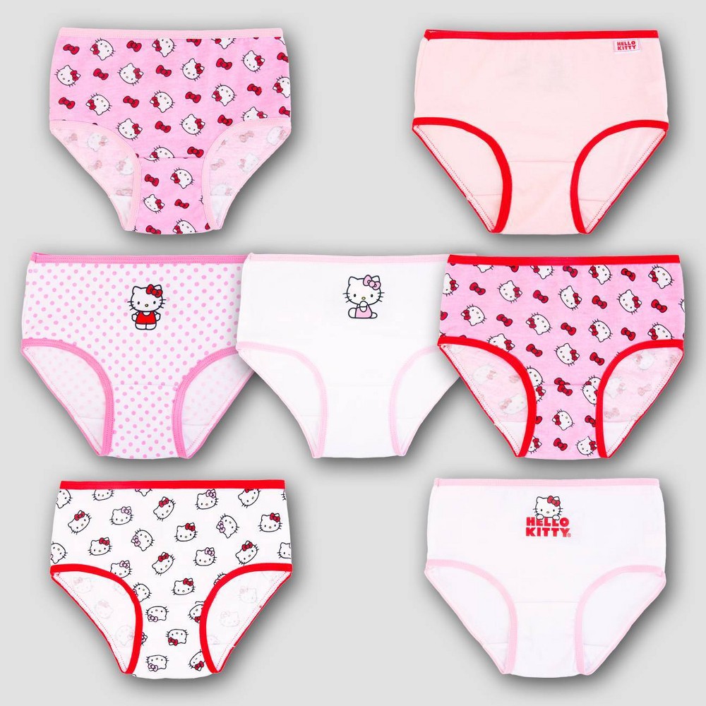 Toddler Girls' Hello Kitty 7pk Bikini Underwear - 2T-3T: Classic Patterns, Full Waistband Elastic