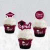 Big Dot of Happiness 2026 Maroon Graduation Cupcake Decoration - Party Cupcake Wrappers and Treat Picks Kit - Set of 24 - 3 of 4