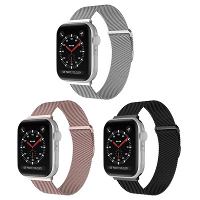 Black Stainless Steel Mesh Band for 42 & 44 mm Apple Watch - Each