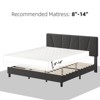 Twin to King Size Bed Frame with Adjustable Headboard, Linen Upholstered Platform Bed Frame with Wood Slat Support, No Box Spring Needed - 3 of 4