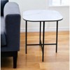 HomeRoots 22" White And Black Ceramic And Metal Square End Table - 2 of 4