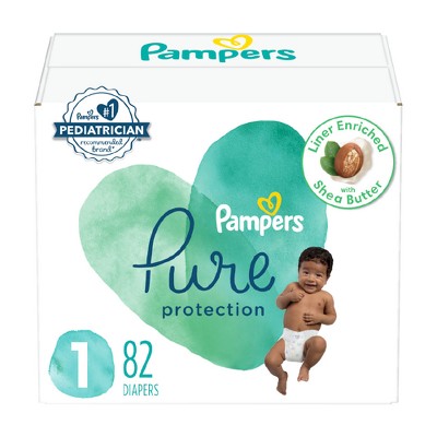 Image of Pampers Pure Protection Diapers Super Pack - Size 1 - 82ct