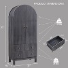 SinCiDo Arched Cabinet, 71 "High Pantry Cabinet, with Adjustable Shelves and 2 Large Drawers, Cabinet, for Living Room, Bathroom, Kitchen - 3 of 4