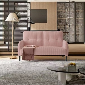 Okak Modern Corduroy Tufted 2-Seater Loveseat Sofa with Sturdy Metal Feets,Upholstered Armchair Sofa Couch for Living Room,Apartment - 1 of 4