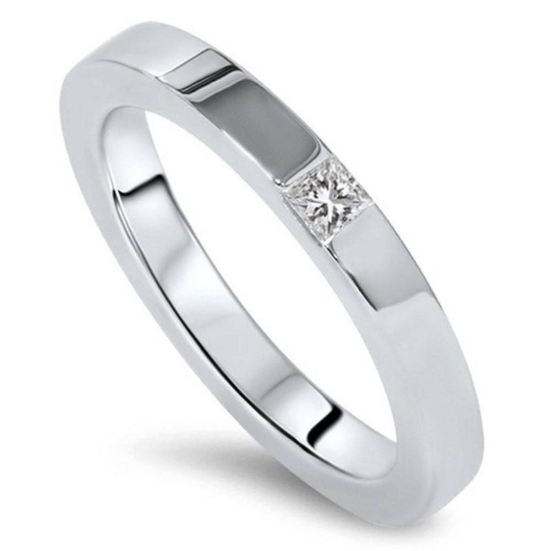 Pompeii3 Princess Cut Diamond Ring 14K White Gold, 1 of 3