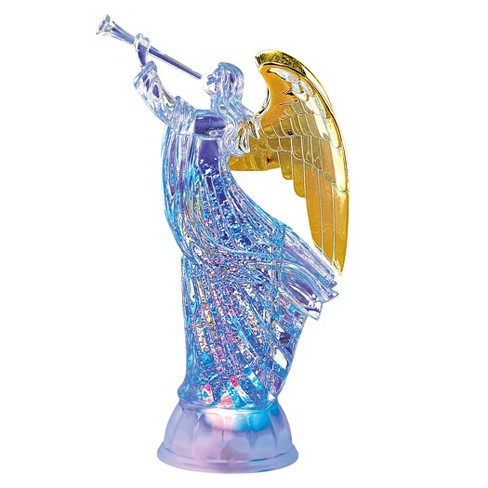 Collections Etc LED Lighted Color-Changing Snow Holiday Angel Decoration 6.75 X 3.75 X 12 Clear - image 1 of 2