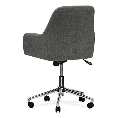 Gray Fabric Mid-Century Modern Task Chair with Chrome Base