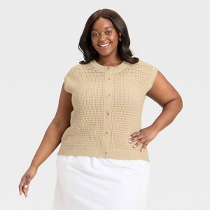 Women's Pointelle Sweater Vest - Universal Thread™ - 1 of 3