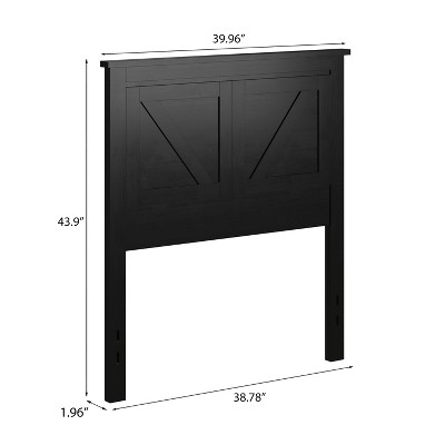Twin Black Solid Wood Farmhouse Panel Headboard