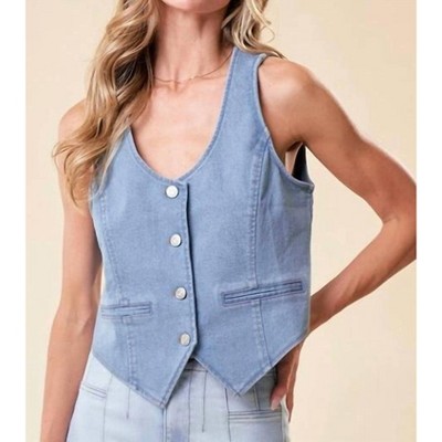 Women's Aleah Denim Vest - SAINTS & HEARTS