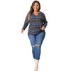 Agnes Orinda Women's Plus Size Long Sleeve Notch V-Neck Casual Fall Winter Blouses - 3 of 4