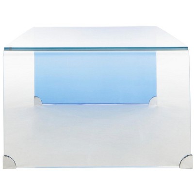 Crysta 47'' Blue Ombre Rectangular Glass Coffee Table