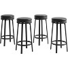 Set of 4 Modern Swivel Bar Stools, 30.7" Counter Height Round Barstools with Footrest, PU Leather Upholstered Seat & Sturdy Metal Frame - 3 of 4