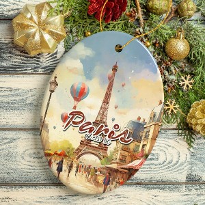 Elegant Watercolor Eiffel Tower Paris Artwork Ornament, France Souvenir| OrnamentallyYou - 1 of 4