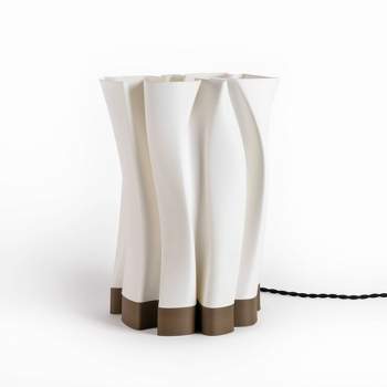13.5" Flame Modern Bohemian Plant-Based PLA 3D Printed Dimmable LED Table Lamp White - JONATHAN Y