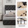 Upholstered Queen Platform Bed Frame with 4 Storage Drawers, PU Leather with Button Tufted, Wooden Slats Support, No Box Spring Needed, Noise-Free - 3 of 4