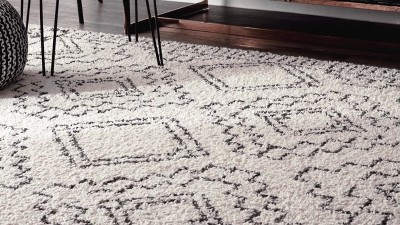 Vasiliki Moroccan Shag Tasseled Runner Rug, 2' 8" x 8', Off-White