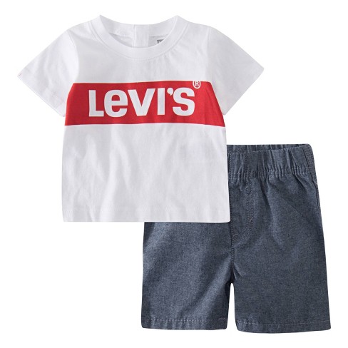  Levi's Baby Boys' Graphic T-Shirt and Overalls 2-Piece