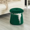 Fabulaxe Modern Tufted Velvet Mushroom Shape Storage Ottoman Storage Stool Trunk - 2 of 4
