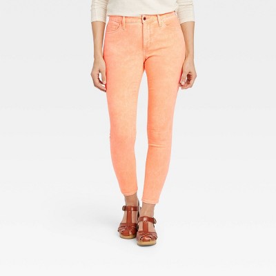 orange skinny jeans