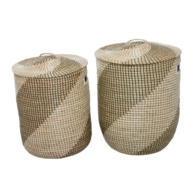 Set of 2 Contemporary Sea Grass Storage Baskets Brown - Olivia &#38; May, 3 of 7