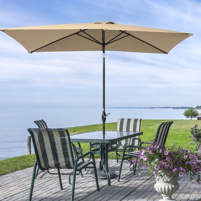Sonkuki 10×6.5FT Rectangular Patio Umbrella with 200gsm Solution-Dyed Fabric