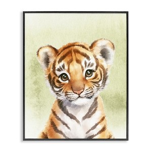Stupell Industries Jungle Friends Baby Tiger Framed Giclee Art, 11