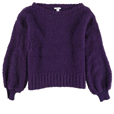 bar III Womens Bishop Sleeve Pullover Sweater, Purple, XX-Large