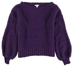 bar III Womens Bishop Sleeve Pullover Sweater, Purple, Medium - 1 of 2