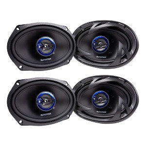 Autotek 4 Pack Street Machine 6 x 9 Inch 3-Way Car Audio Coaxial Speakers with Neo Mylar Soft Dome Tweeters for Crystal Clear Sound and Poly Cones - 1 of 4