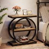 Tribesigns 3-Tier Narrow End Table, Wood Side Table with Black Metal Frames, Industrial Slim Nightstand and Bedside Table - 4 of 4