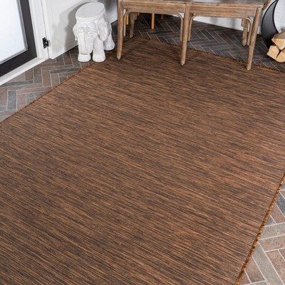 Ethan Easy-Care Brown Synthetic 4' x 6' Flatweave Area Rug