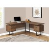 Monarch Specialties Computer Desk Home Office Corner Left Right Set-Up Storage Drawers  L Shape  Metal Laminate Walnut Black Contemporary Modern - 2 of 4