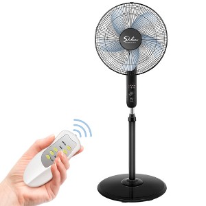 BestParts 16" Oscillating Pedestal Fan with Remote, 3-Speed Adjustable, Quiet Operation, Black - 1 of 4