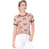 Allegra K Women's Cat Contrast Cartoon Print Tee Casual Summer T-Shirt - 3 of 4