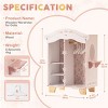 ROBOTIME Doll Furniture Closet, Doll House Accessories And Furniture, Wooden Dollhouse Furniture Set, Fits 18 Inch Doll , Pink, 9.4"*15"*19.7" - 3 of 4
