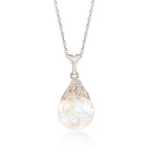 Ross-Simons Floating Opal Pendant Necklace in 14kt White Gold - 1 of 4