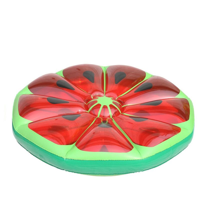 Pool Central 49" Inflatable Fun Fruit Watermelon Slice 1-Person Pool Float - Red/Green, 1 of 2