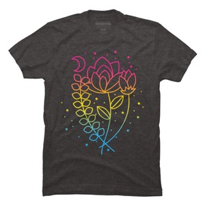 Design By CoolAnimalCo Humans Floral Pride Flag Boho Lotus By CoolAnimalCo T-Shirt - 1 of 2