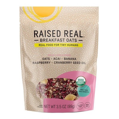 Raised Real Organic Gluten Free Oats + Acai Frozen Oatmeal - 3.5oz