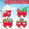 SCS Direct Train Set Metal Yard Signs, 4pc Different Large Outdoor Decorations - Includes Four 6" Stakes, XL Durable For Winter - 4 of 4