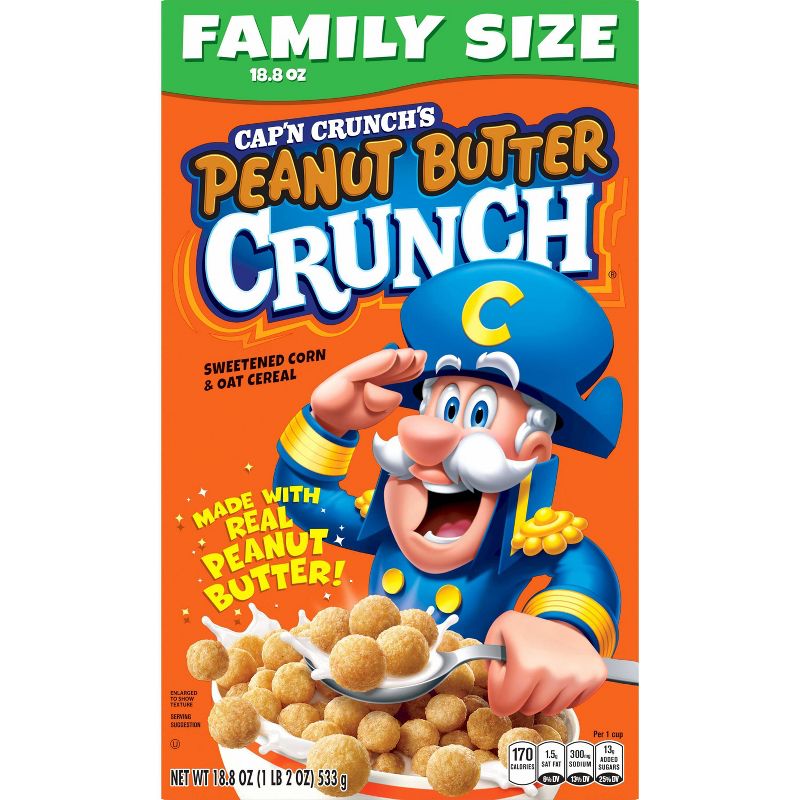 Cap&#39;n Crunch Peanut Butter Crunch Family Size Cereal - 18.8oz, 2 of 7