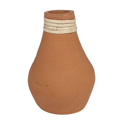 Top Wrapped Terracotta & Cane Bud Vase by Foreside Home & Garden