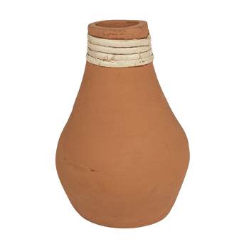 Top Wrapped Terracotta & Cane Bud Vase - Foreside Home & Garden