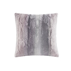 Gracie Mills Shawn Faux Brushed long Fur Square Pillow - 1 of 4