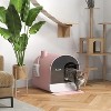 LunaLulinlk Pink Cat Litter Box with Lid with Scoop and Filter - 2 of 4
